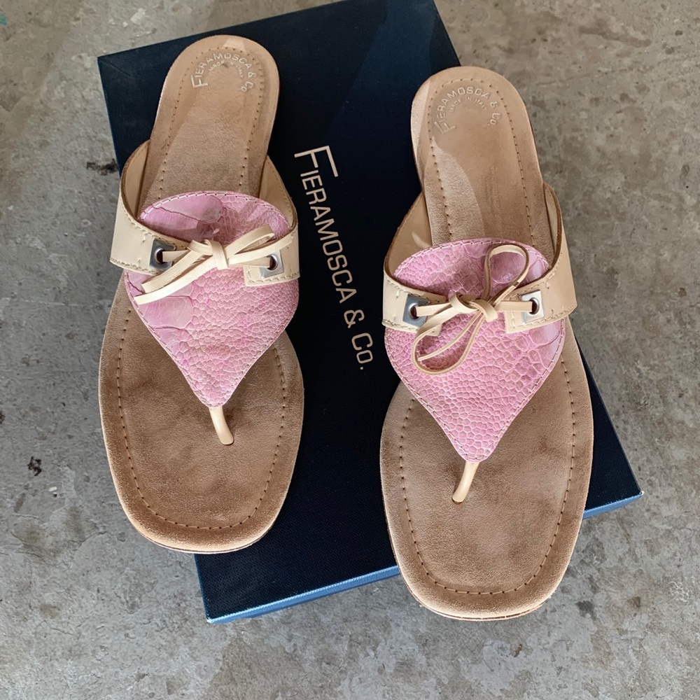 FIERAMOSCA & Co SANDALS Kara Lilac Ostrich Sz:8.5